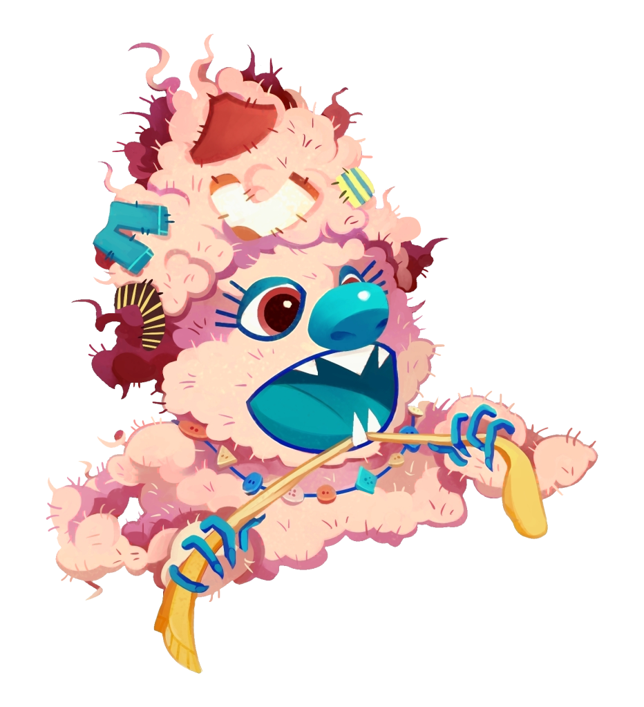 Sock Monster flossing (character from Judy Lea's kids book, Please Don't Go in the Dryer)